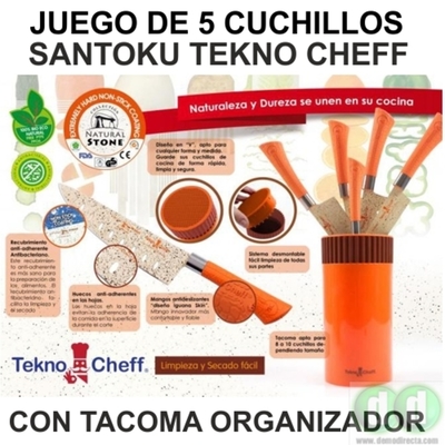 5 Cuchillos Santoku + Tacoma