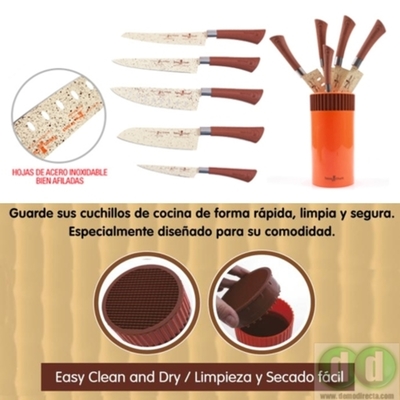 5 Cuchillos Santoku + Tacoma